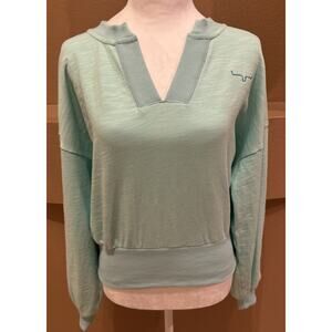 Kimes Ranch Ladies Dewey V Neck Mint Pullover Sweatshirt Size S